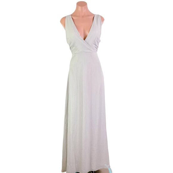 Birdy Grey Moni Convertible Bridesmaid Maxi Gown Dress Dove Gray Large NWT - Picture 2 of 12